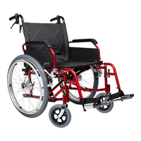 Freedom HD Wide Wheelchair - Self Propelled - Red