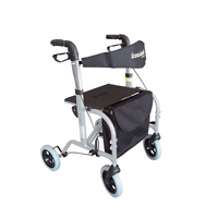 Freedom Hybrid Transroller Seat Walker/Wheelchair - Silver - BRO199