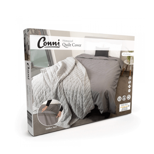 Conni Waterproof Quilt Cover - Single - Charcoal