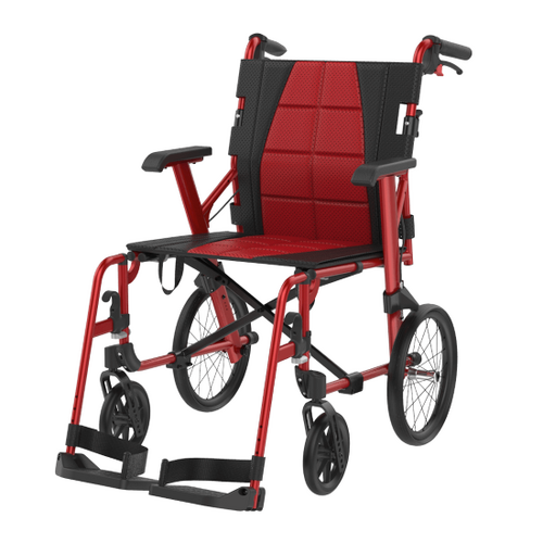 Aspire Socialite Folding Wheelchair - Attendant Propelled - Red