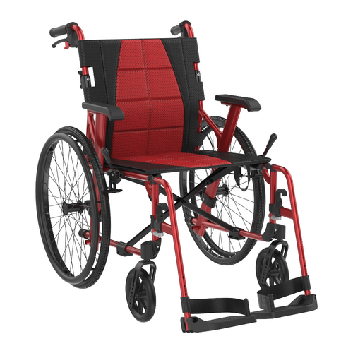 Aspire SOCIALITE Folding Wheelchair - Self Propelled - Red