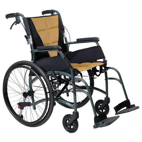 Aspire Vida Folding Wheelchair - SP - Mustard - 400mm